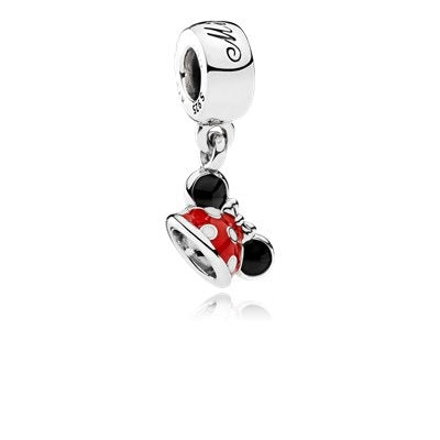 Disney Minnie Mouse Hat Dangle Charm Hallmarked S925 Sterling Silver