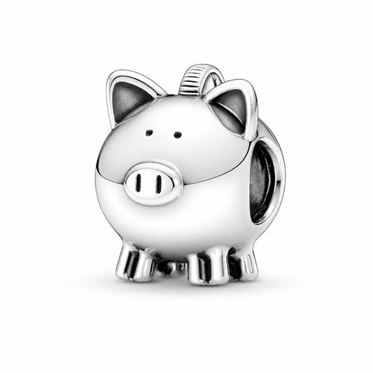 Piggy Bank Charm Hallmarked S925 Sterling Silver