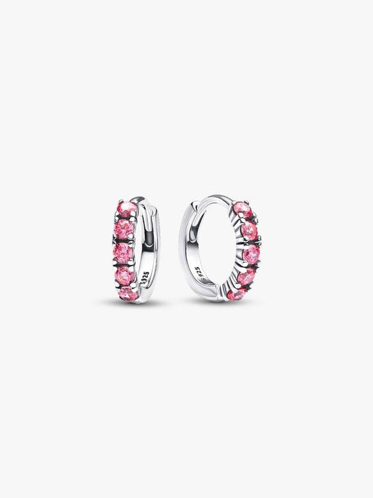 Pink Huggie Earrings