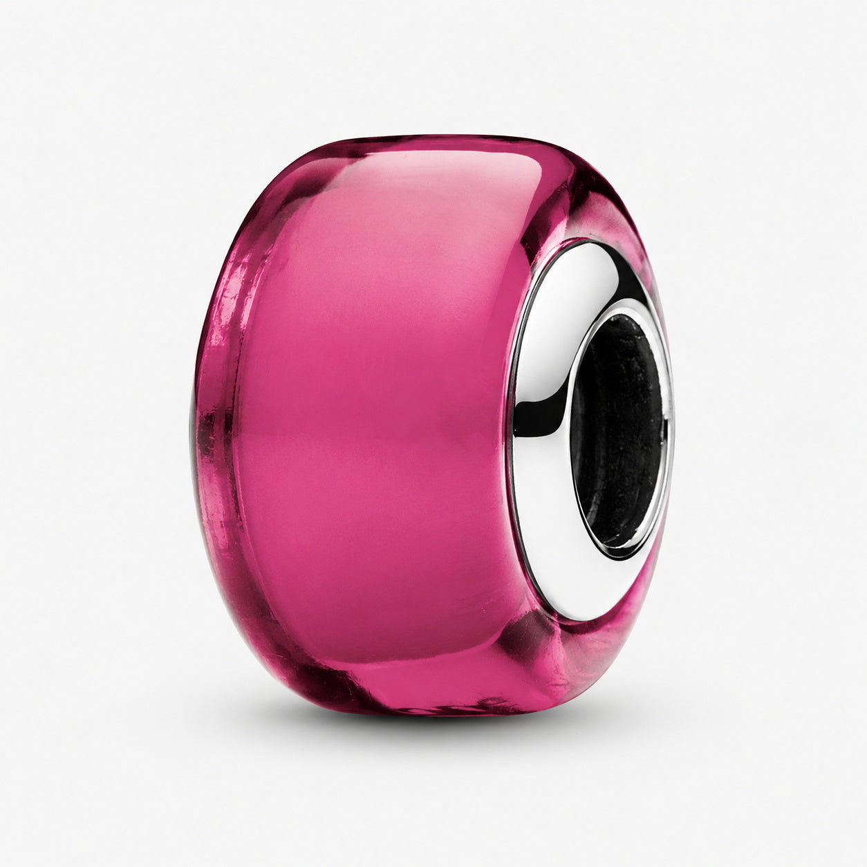Pink Mini Murano Glass Charm S925 Sterling Silver