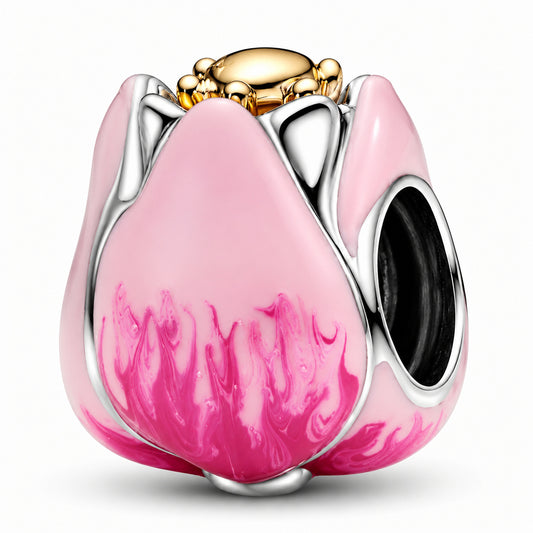 Pink Tulip Charm S925 Sterling Silver