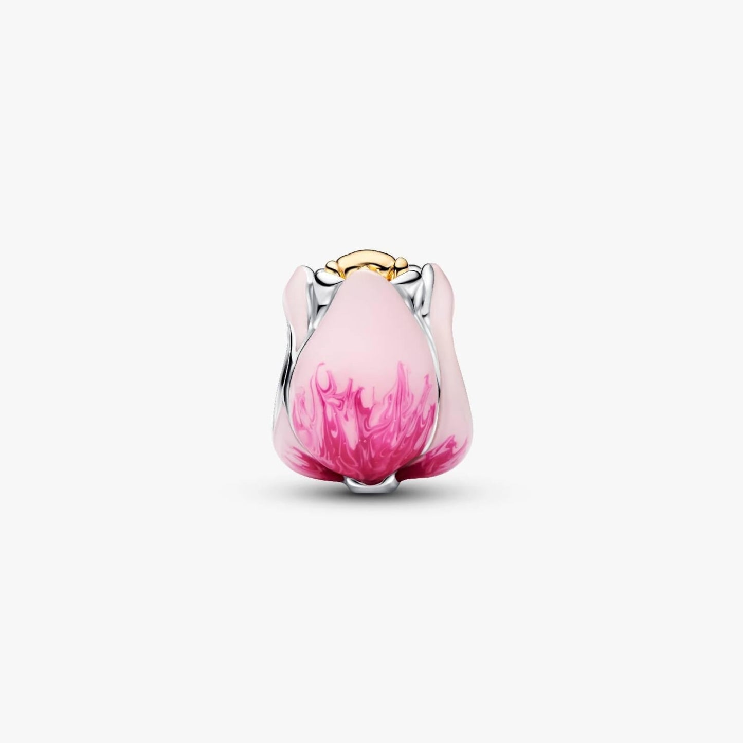 Pink Tulip Charm Hallmarked S925 Sterling Silver