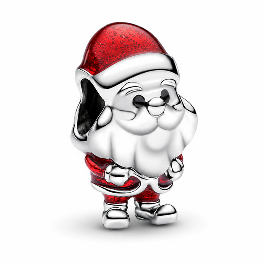 Playful Santa Christmas Charm Hallmarked S925 Sterling Silver