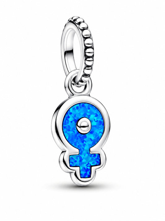 Powerful Women Opalescent Dangle Charm Hallmarked S925 Sterling Silver
