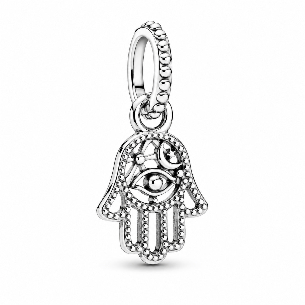 Protective Hamsa Hand Dangle Charm S925 Sterling Silver
