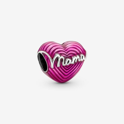 Radiating Love MAMA Mom Heart Charm Hallmarked S925 Sterling Silver