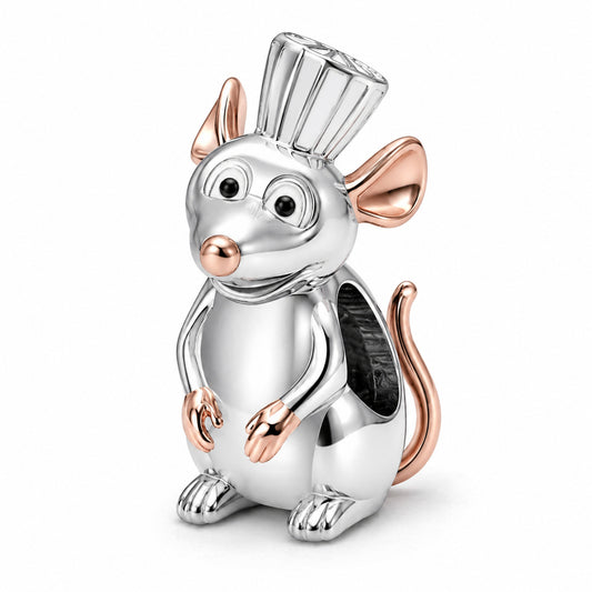 Chef Mouse Charm Hallmarked S925 Sterling Silver