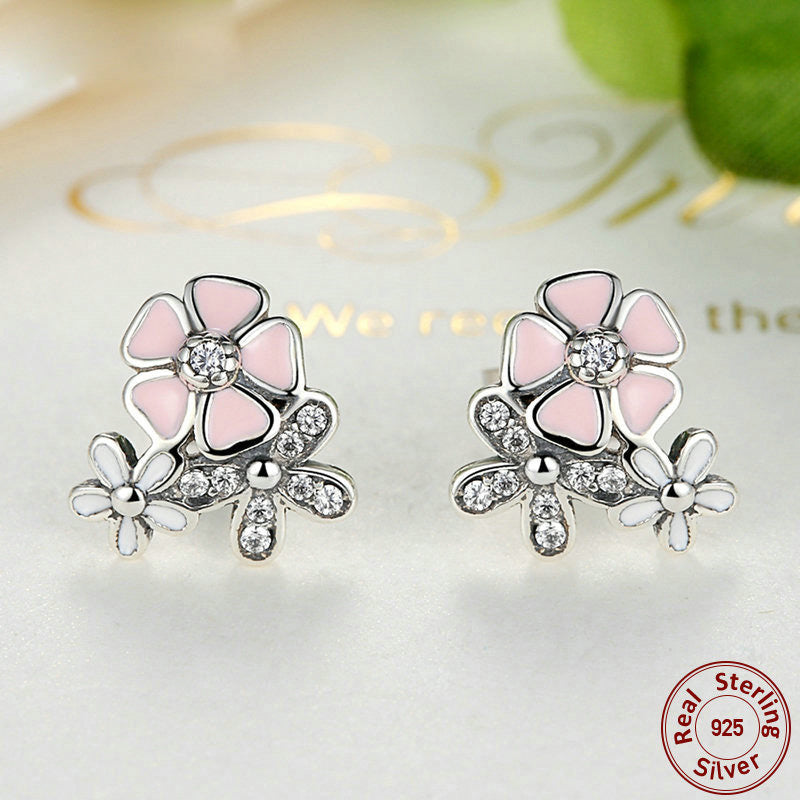 Poetic Bloom Sterling Silver stud Earrings