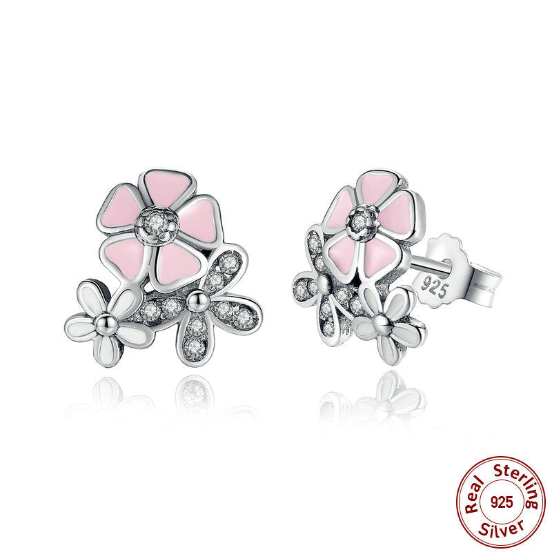 Poetic Bloom Sterling Silver stud Earrings