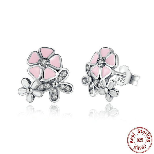 Poetic Bloom Sterling Silver stud Earrings