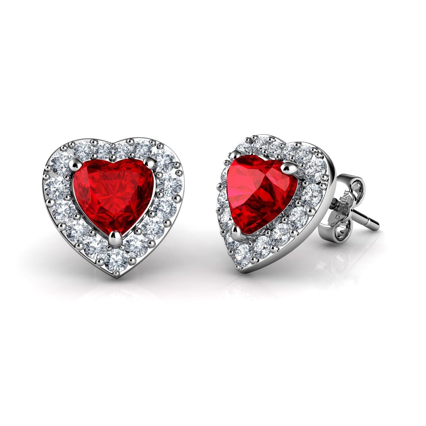 Red Heart Stud Earrings