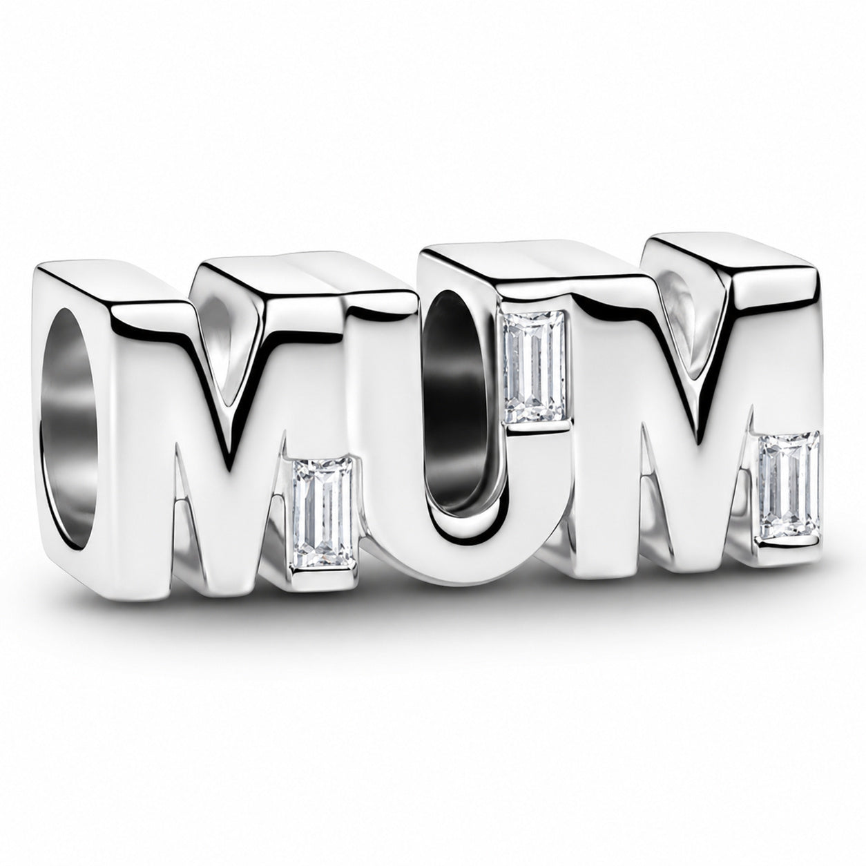 Reversible Mum Charm Hallmarked S925 Sterling Silver