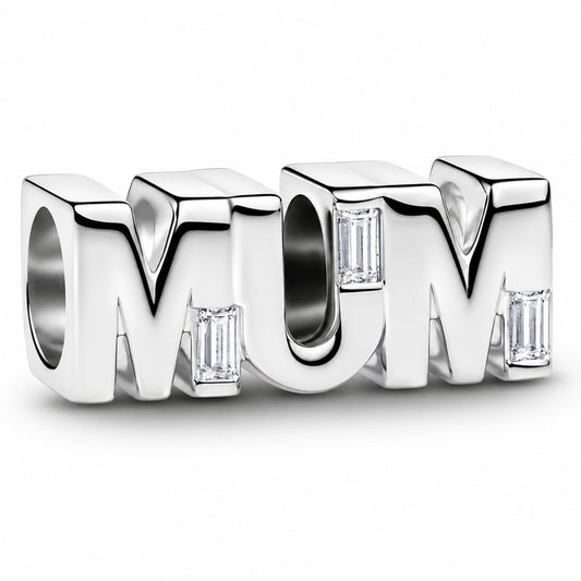 Reversible Mum Charm Hallmarked S925 Sterling Silver