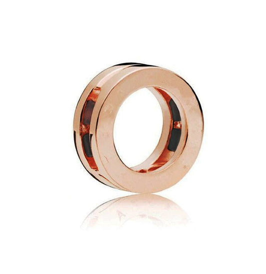 Rose Gold Circle Logo Clip Reflexions Charm Hallmarked S925 Sterling Silver