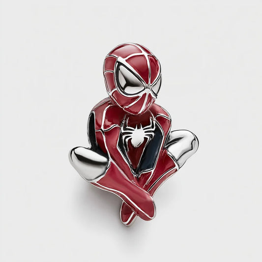 Spider Man Charm Hallmarked S925 Sterling Silver