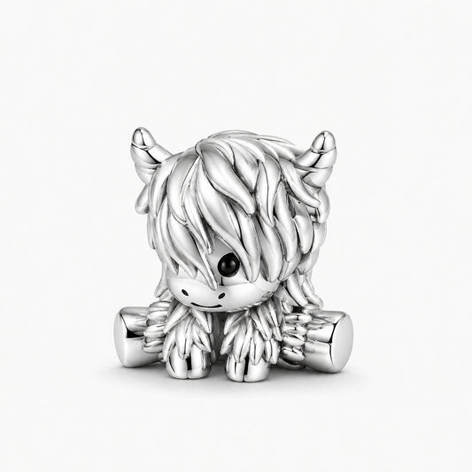 Scottish Highland Cow Charm S925 Sterling Silver