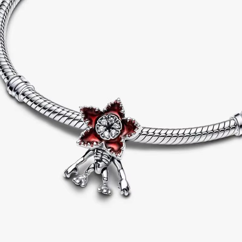 Stranger Things Moveable Demogorgon Charm Hallmarked S925 Sterling Silver