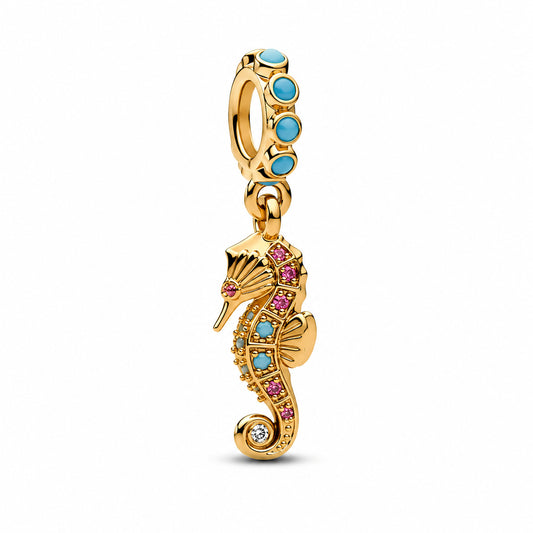 Seahorse Dangle Charm Hallmarked S925 Sterling Silver