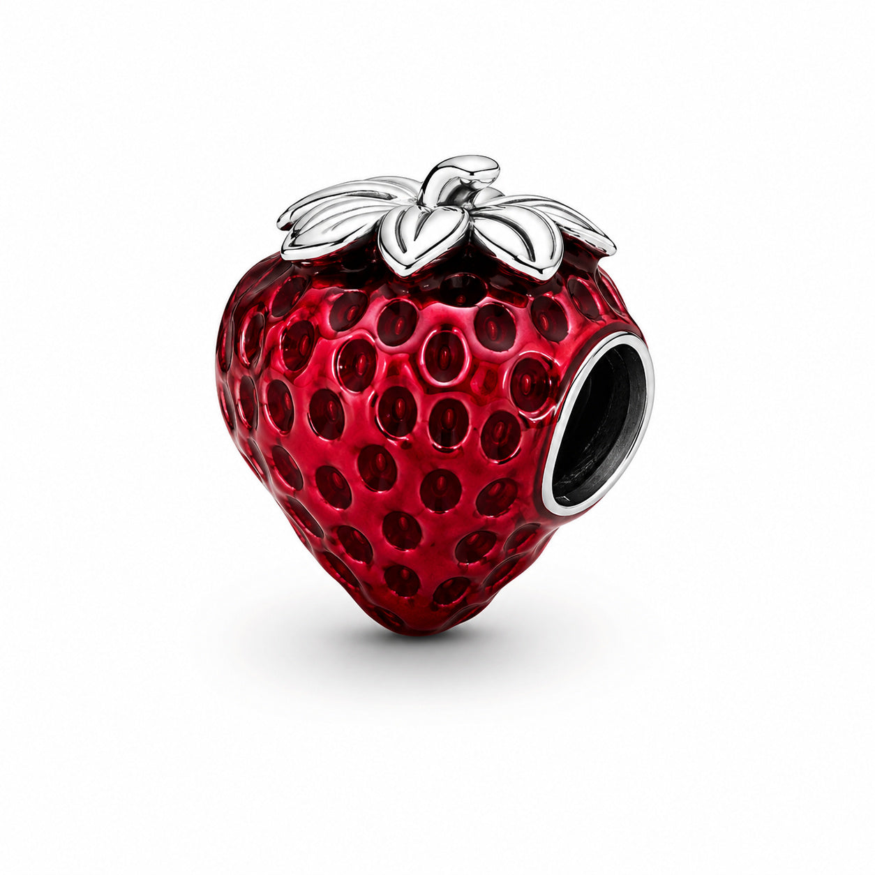 Seeded Strawberry Fruit Charm S925 Sterling Silver