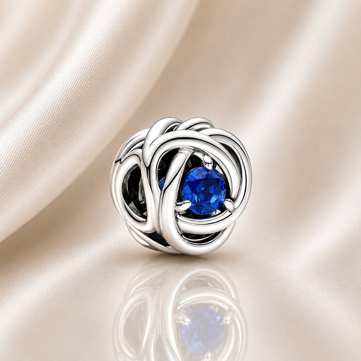 S925 Birthstone Eternity Circle Months Sterling Silver Charm Collection