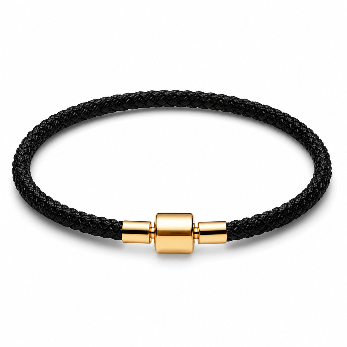 Shimmering Black Cord Charm Bracelet