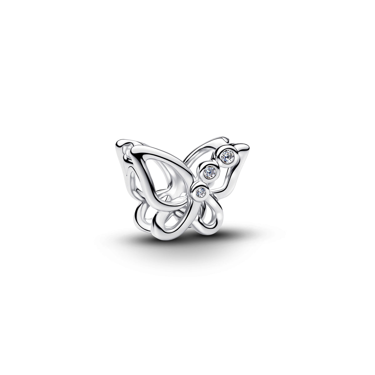 Silver Butterfly Openwork Charm Hallmarked S925 Sterling Silver