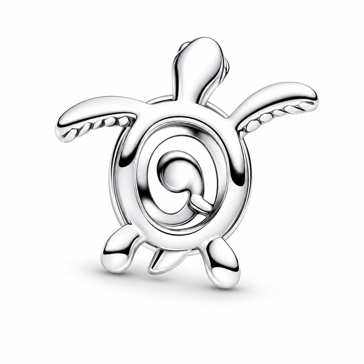 Silver Openwork Sea Turtle Charm Hallmarked S925 Sterling Silver