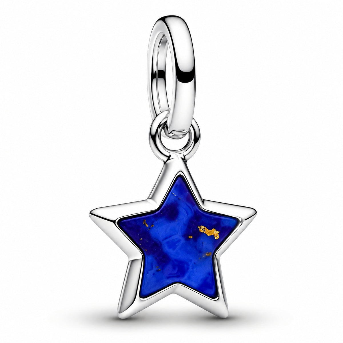 Silver & Blue Star Mini Dangle Charm Hallmarked S925 Sterling Silver