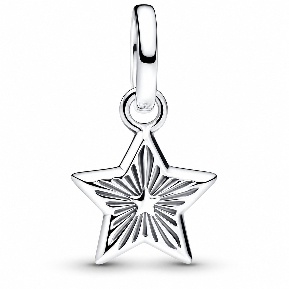 Silver & Blue Star Mini Dangle Charm Hallmarked S925 Sterling Silver
