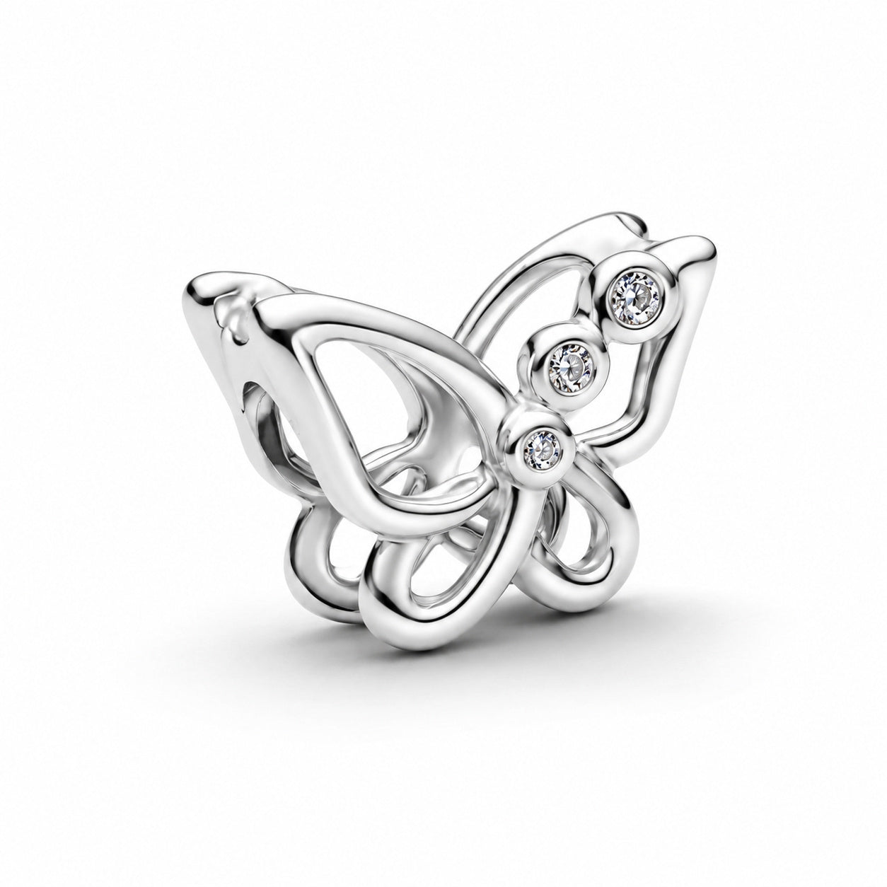 Silver Butterfly Openwork Charm Hallmarked S925 Sterling Silver