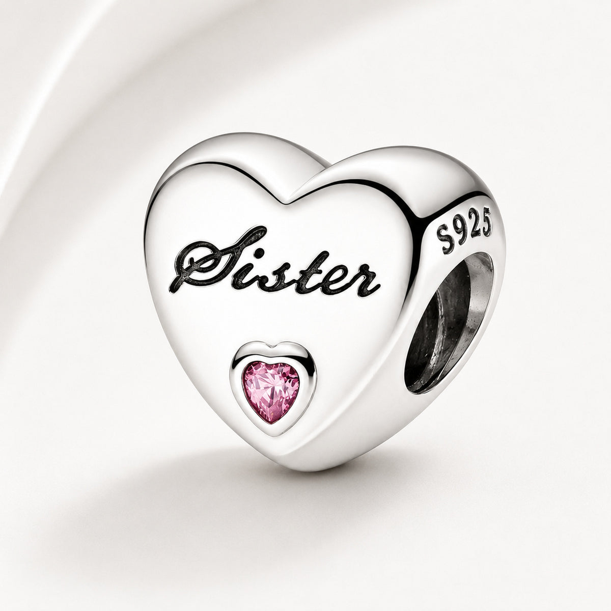 Family Hearts Bracelet Charm Hallmarked S925 Sterling Silver