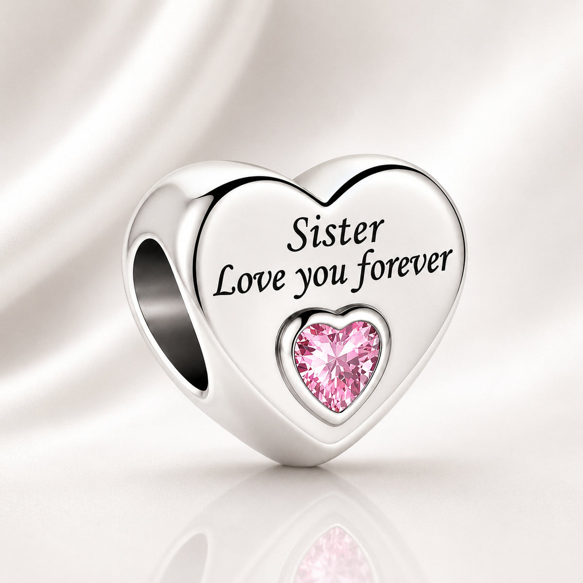Family Love You Forever Hearts Bracelet Charm Hallmarked S925 Sterling Silver