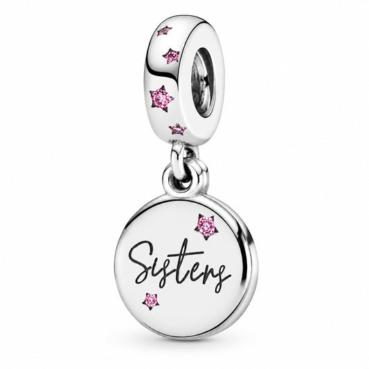 Sisters Dangle Charm Hallmarked S925 Sterling Silver