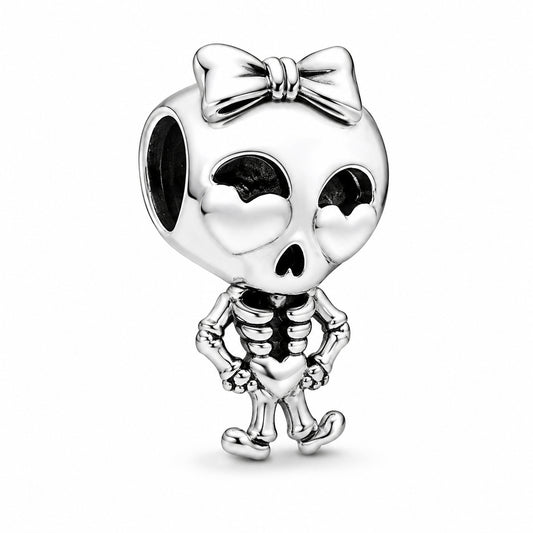 Skeleton Girl Charm Hallmarked S925 Sterling Silver