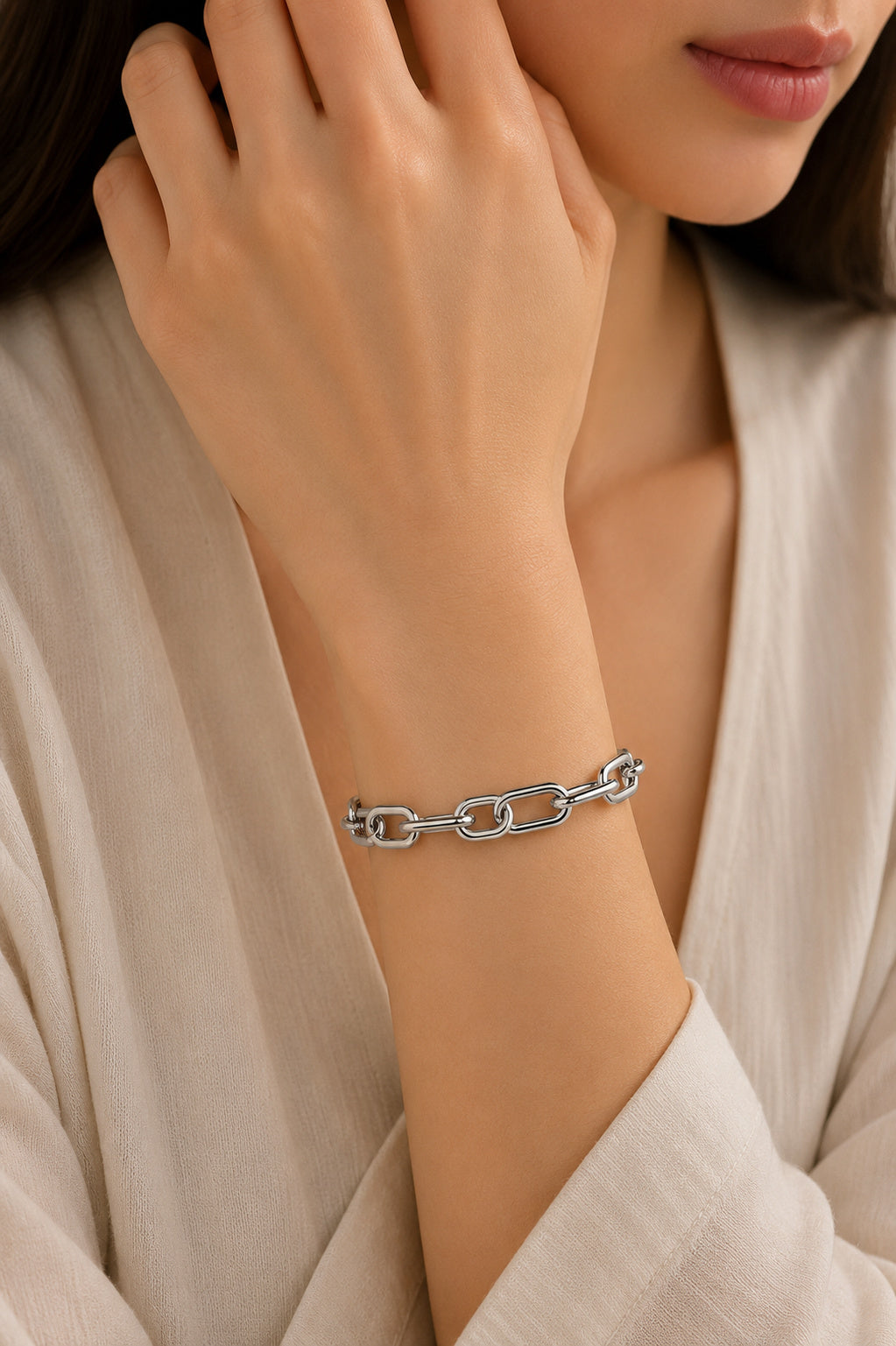 Small-Link Chain Bracelet Hallmarked S925 Sterling Silver