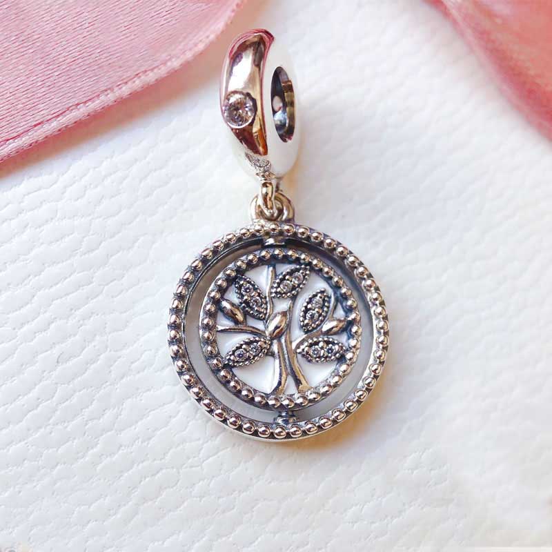 Tree of Life Dangle Charm Hallmarked S925 Sterling Silver