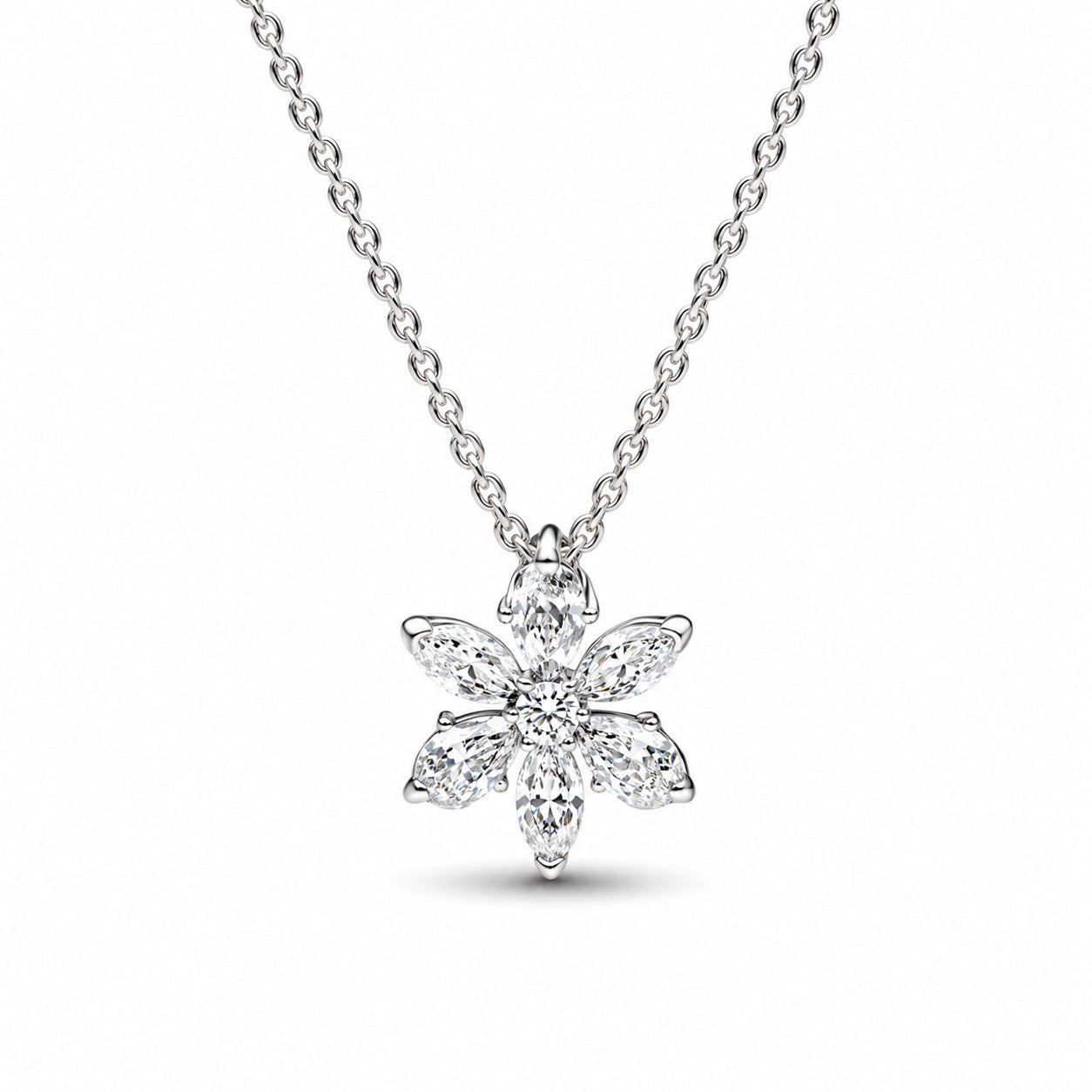 Sparkling Herbarium Cluster Pendant Necklace Hallmarked S925 Sterling Silver