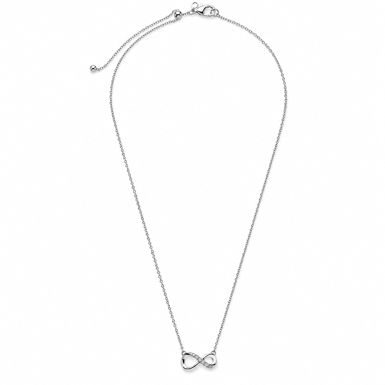 Sparkling Infinity Collier Necklace Hallmarked S925 Sterling Silver