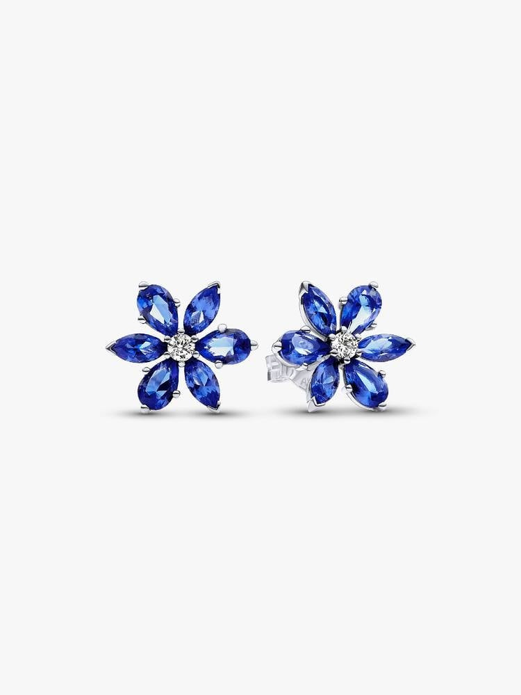 Sparkling Blue Herbarium Cluster Stud Earrings
