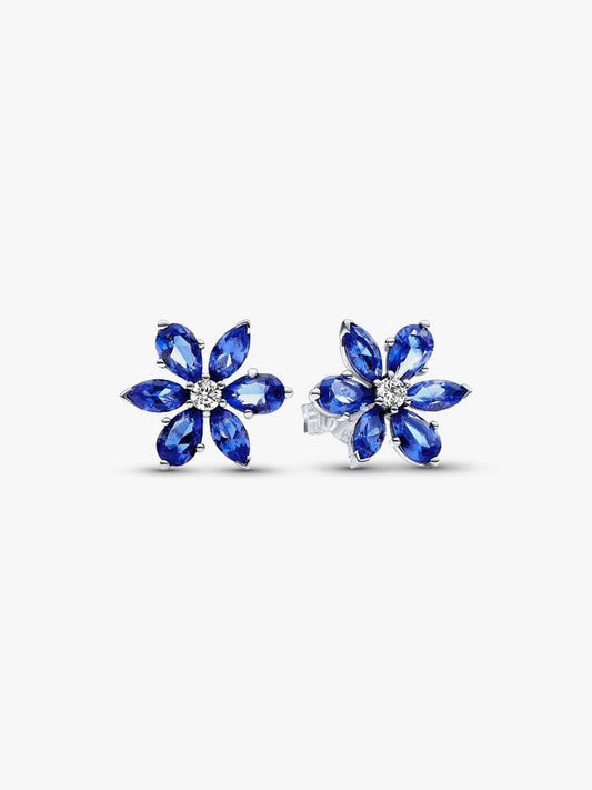 Sparkling Blue Herbarium Cluster Stud Earrings