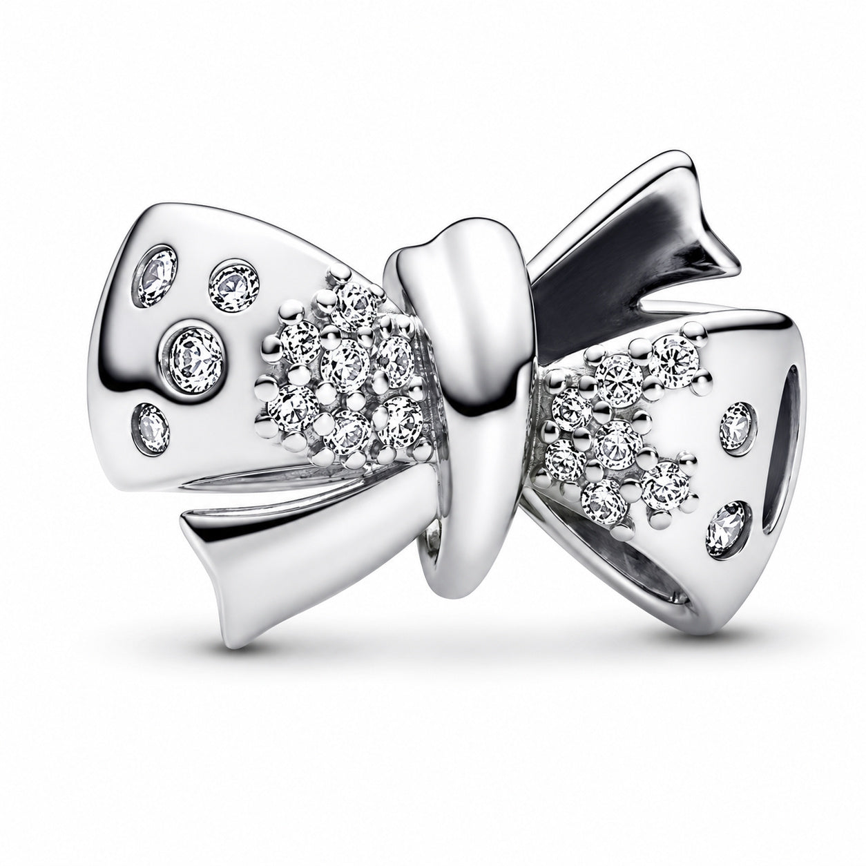 Sparkling Bow Charm S925 Sterling Silver