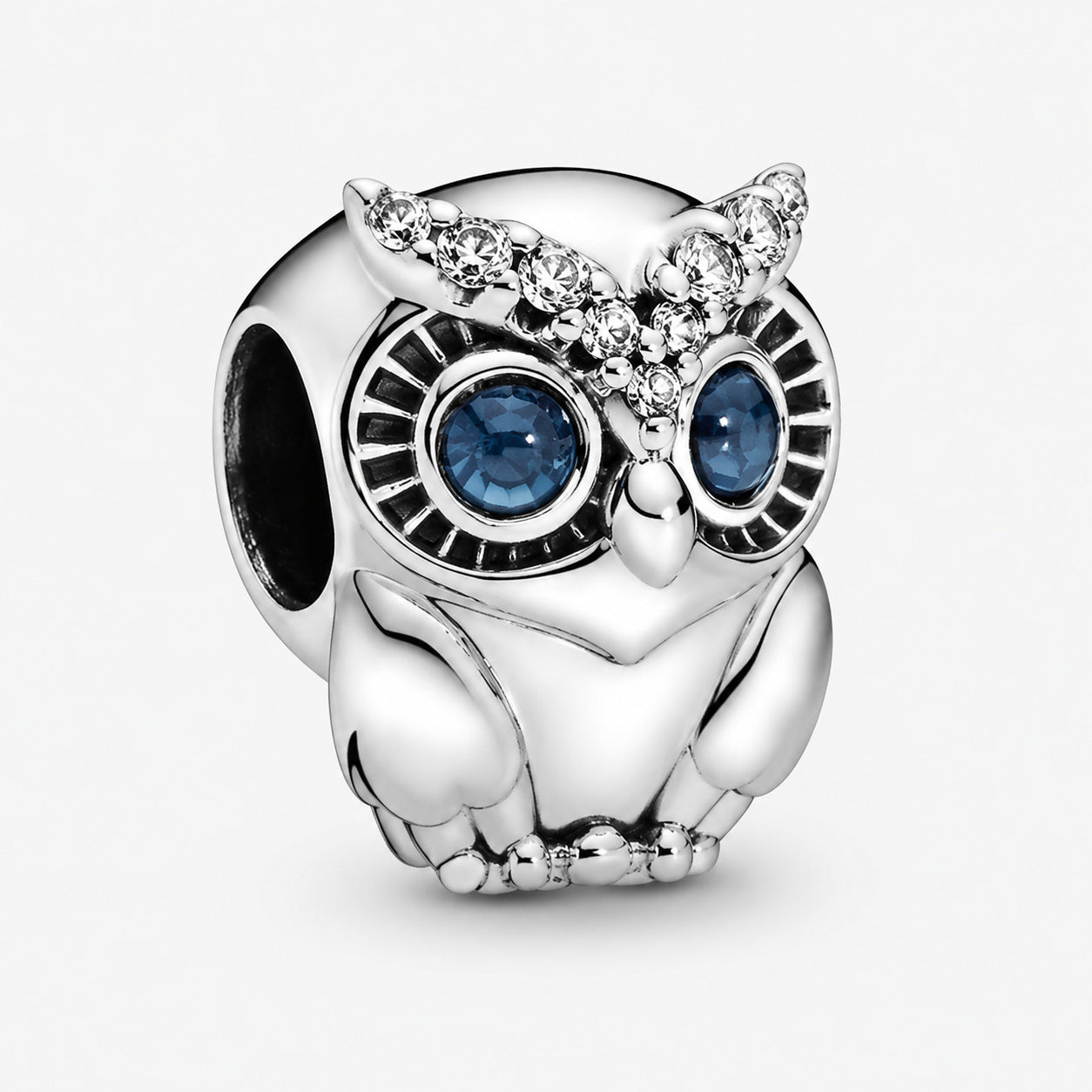 Sparkling Owl Charm S925 Sterling Silver
