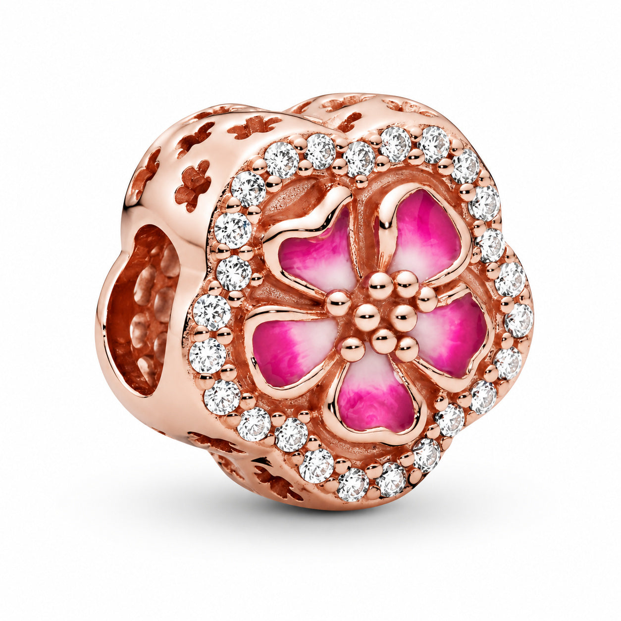 Sparkling Peach Blossom Charm S925 Sterling Silver