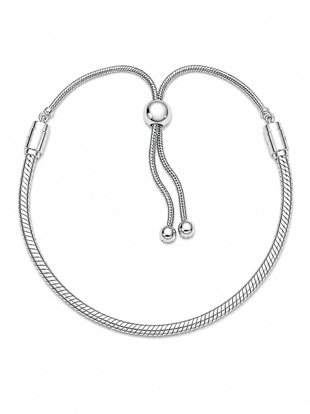 Moments Snake Chain Slider Bracelet Hallmarked S925 Sterling Silver
