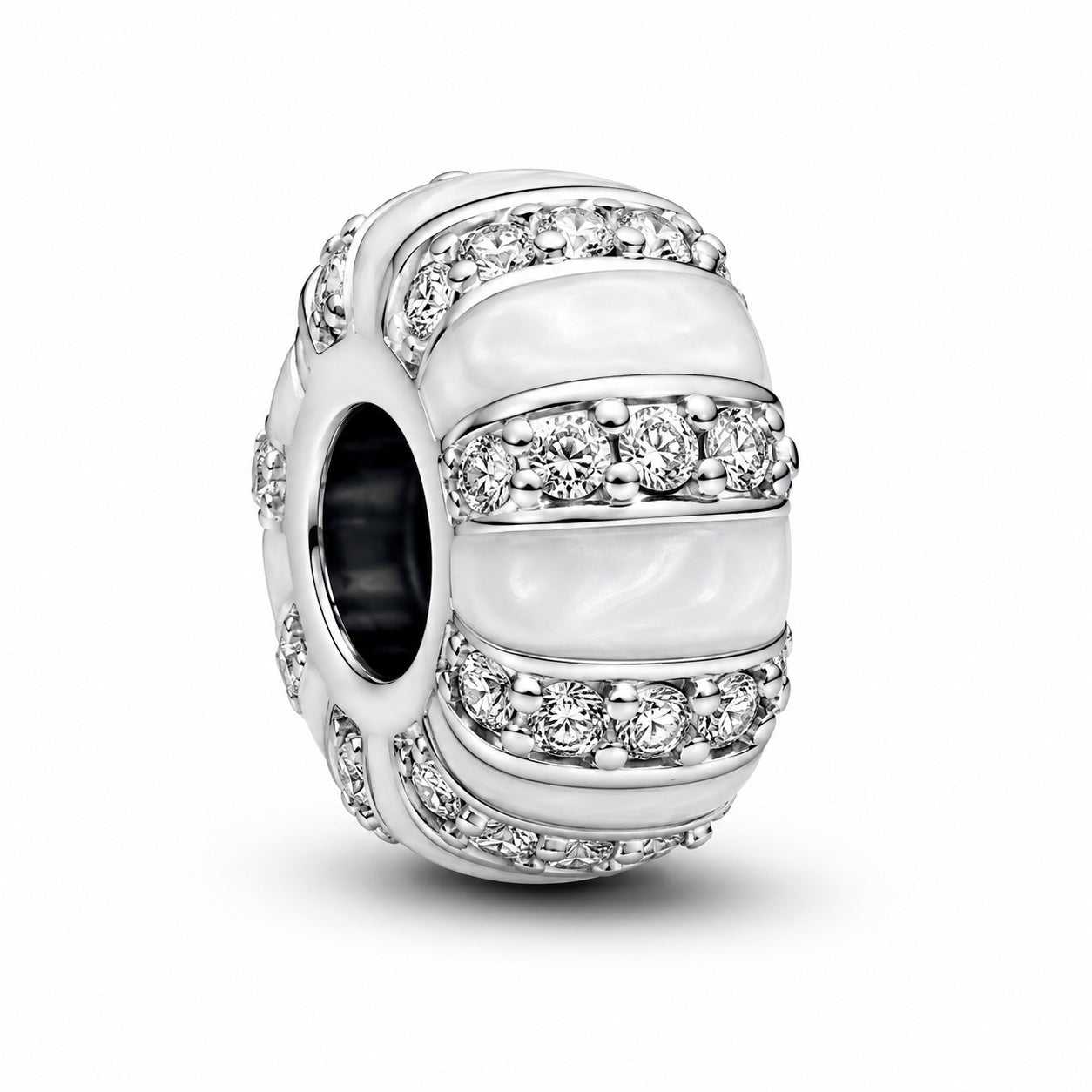 Stones & Enamel Stopper Charm Hallmarked S925 Sterling Silver
