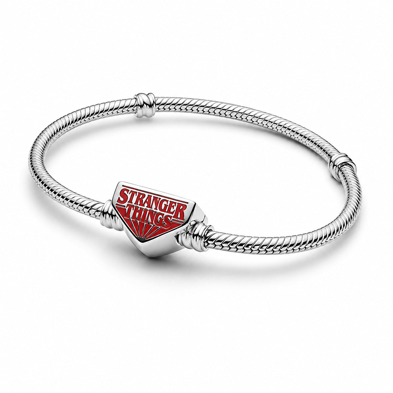Stranger Things Clasp Charm Silver Bracelet