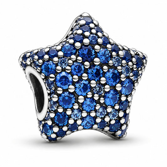 Striking blue Star Charm Hallmarked S925 Sterling Silver