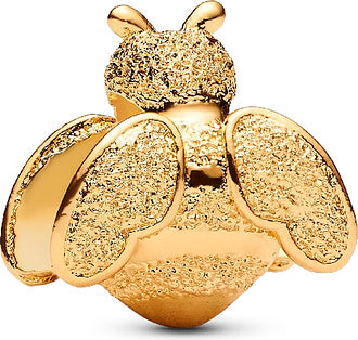 Textured Bee Mini Charm Hallmarked S925 Sterling Silver