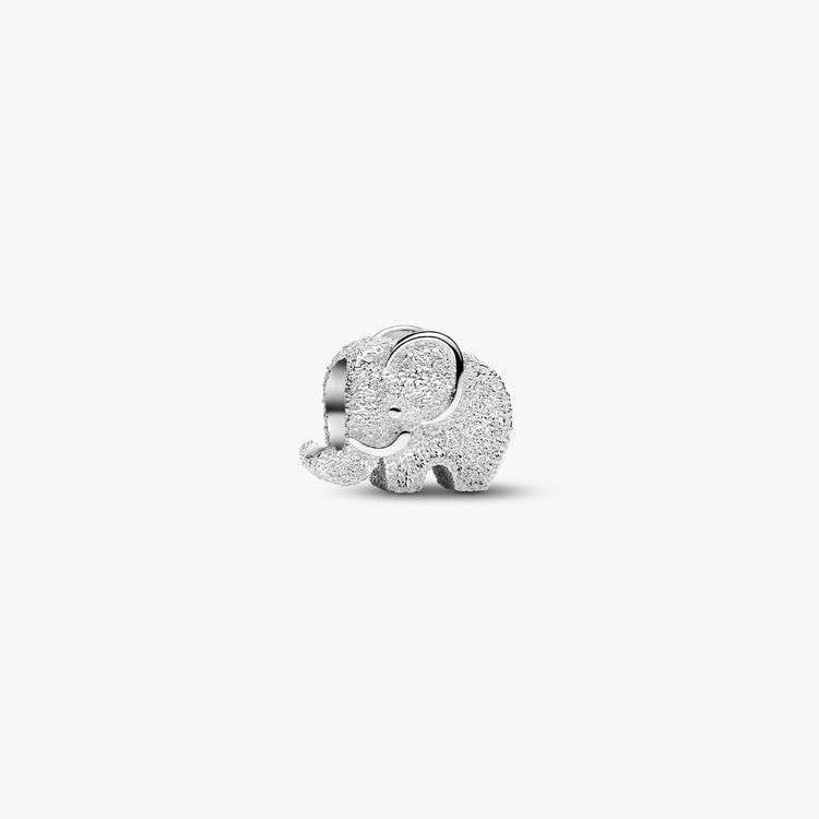 Textured Elephant Mini Charm Hallmarked S925 Sterling Silver