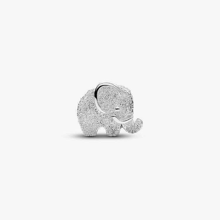 Textured Elephant Mini Charm Hallmarked S925 Sterling Silver
